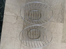 2x TCM Brotkorb Chrom Metall Brötchenkorb Obstkorb oval