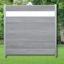 WPC Zaun Komplettset grau