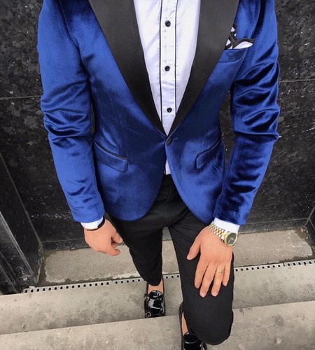 Slim fit samt smoking - fit,