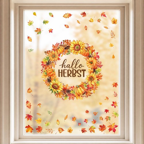 Fensterbilder herbstdeko - fensterbilder,