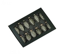 12 STK Glas Hänger ZAPFEN grün 6cm Kugeln Zapfenform o3722 Baumschmuck Glaskugel