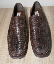 ❤️L.LAMBERTAZZI BRAUNE LEDER HALBSCHUHE GRÖßE 44 SOMMERSCHUHE GEFLECHT SELTEN GE