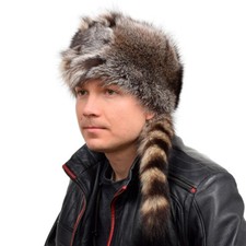 Trappermütze aus Waschbär