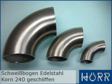 Edelstahl Schweißbogen 45° Und 90° K240 geschliffen Rohr Bogen Geländer Handlauf