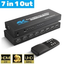 7x1 HDMI Switch 2.0 4K@60Hz 7 Port HDMI 2.0 Switcher With IR Remote Support HDR