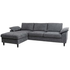 B-Ware Sofa-Garnitur MCW-O71, L-Form, Liegefläche links/rechts, dunkelgrau