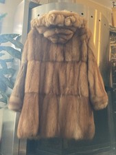 Russisches Zibellin Pelz Golden mit Kapuze - Sable Fur