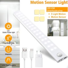 LED Unterbauleuchte mit Bewegungsmelder USB Küche Akku Schranklicht Nachtlampe
