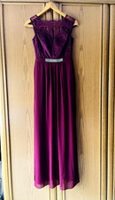 Lipsy London-Damen-Trägerkleid-Elegant (Abendkleid) Lang- Rubinrot- Größe36