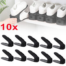 10pcs Schuhregal Verstellbarer Schuhstapler Schuhhalter Organizer Schuh Schwarz