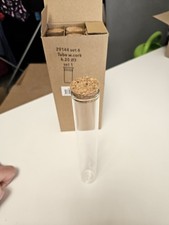 6x Glasröhrchen mit Korken