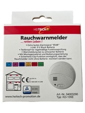 HEITECH KD-135E Rauchmelder Brandmelder Feuermelder 85dB Weiß