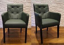 Grün Echtleder Stühle Esszimmerstühle Stuhl Sessel mit Armlehnen 100% Echt Leder