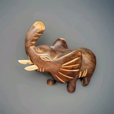 Holz elefant figur - holz,
