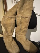 D&G  Tolle Stylische Braune Lammfell Leder Stiefel, Gr. 41