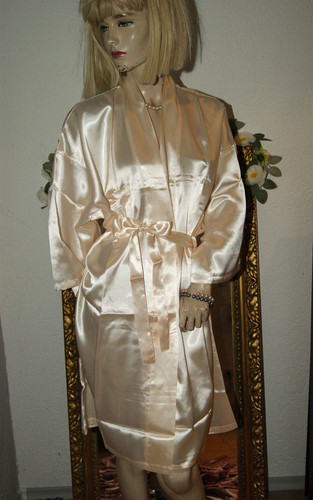 Satin glanz negligee mantel - glanz,