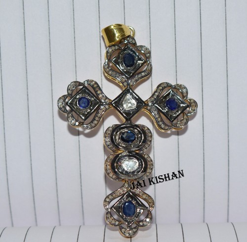 Blauer saphir polki pavé - saphir, &