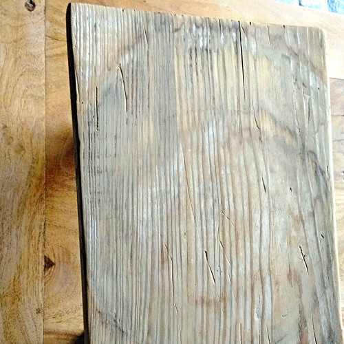 Rustikaler massivholz hocker - rustikaler, massivholz-hocker