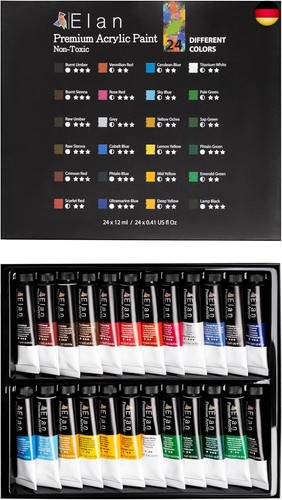 Elan acrylfarben set - acrylfarben, 24x
