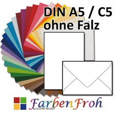 Einzelkarten-Set DIN A5/ DIN C5 - Karten und Umschläge Farbenfroh