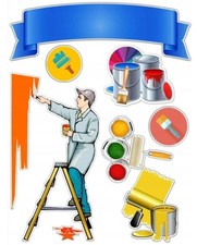 Bauarbeiter Maler Maurer Essbar Tortenaufleger Torte Geburstag Zuckermasse +NAME