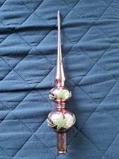 alte Christbaumspitze rosa Baumspitze  Weihnachtsbaum Tannenbaum Spitze Glas