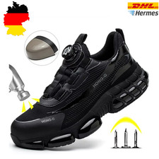 LEOSOXS Herren Sicherheitsschuhe Drehschnalle Stahlkappe Pannensicher Arbeit