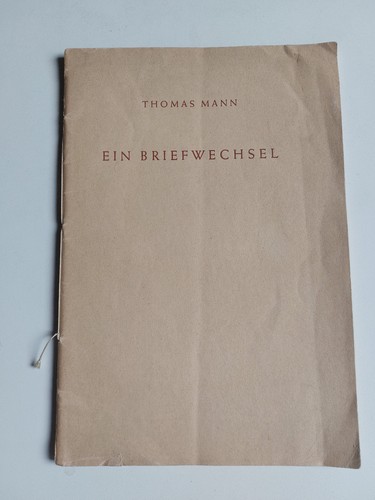 Thomas mann ein briefwechsel - thomas,