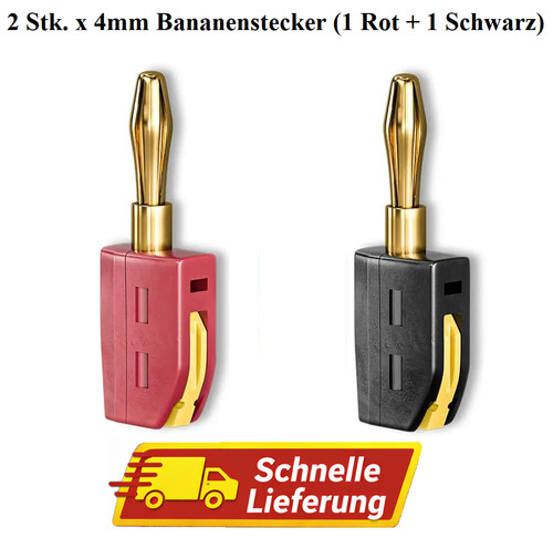 Bananenstecker 4mm vergoldet - 4mm,