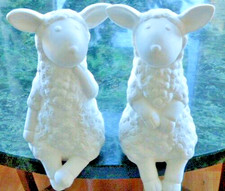2 Schafe Schäfchen Porzellan