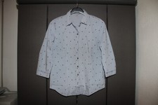 ERFO Bluse weiß / marine-blau