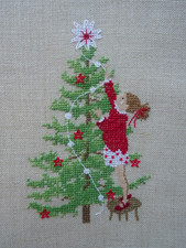 Stickbild- Kreuzstich- point de croix - Dahlbeck- Fremme -Leinen- Weihnachtsbaum