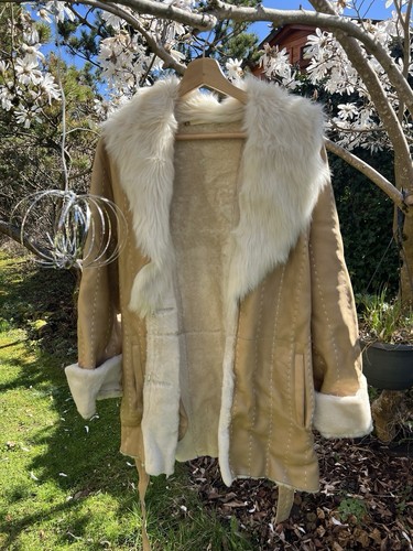 Damen mantel shearling - mantel,
