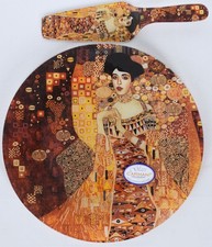 Kuchenplatte Klimt Adele Glasplatte Glasteller Kunst Kuchenteller Carmani 30cm