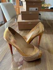 CHRISTIAN LOUBOUTIN Bianca, gold, leder Pumps Gr. 38 1/2