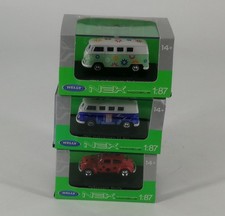 3er Set Welly 1:87 VW Käfer Bus T1 OVP Marienkäfer Hamburg Flower Power