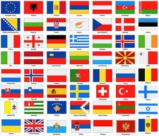 56 Länder Flaggen Sticker Set