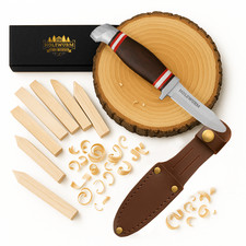 HOLZWURM Kinder-Schnitzmesser in Leder-Tasche