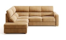 ECHTLEDER BEIGE ECKSOFA