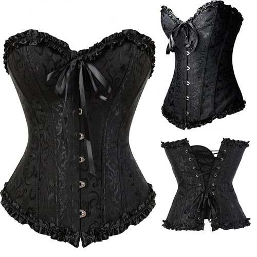Schwarz corsage übergröße - schwarz,
