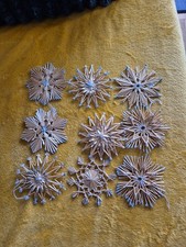 Weihnachts Strohsterne mit silbernen Glitzer