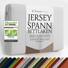 Strauss Home ® Premium Jersey Spannbettlaken Betttuch Bettlaken 100% Baumwolle
