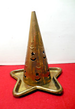 alte Windlicht,  Pyramide, Messing, Weihnachten H - 19cm