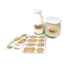 80 Etiketten Aufkleber zum Beschriften selbstklebend Vintage Kraftpapier Sticker