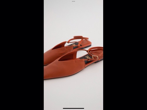 Zara flache leder ballerina - flache,