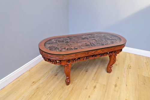 Couch tisch oval holz - tisch,