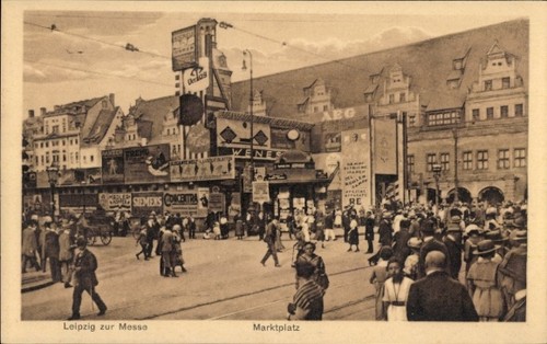 Leipzig marktplatz - ak, leipzig,