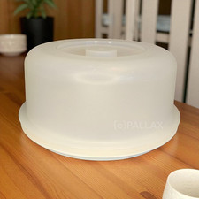 TUPPERWARE C50 BARONESSE WEISS SERVIERPLATTE TORTENHAUBE KÄSE PASTETEN