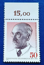 Berlin Mi 492 ** postfrisch OR Oberrand 100. Geburtstag Ferdinand Sauerbruch