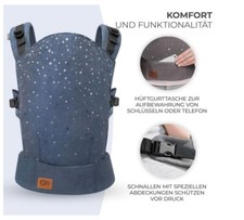 Kinderkraft Babytrage NINO CONFETTI, Rücken-&Bauchtrage für Baby ab 3 Monate